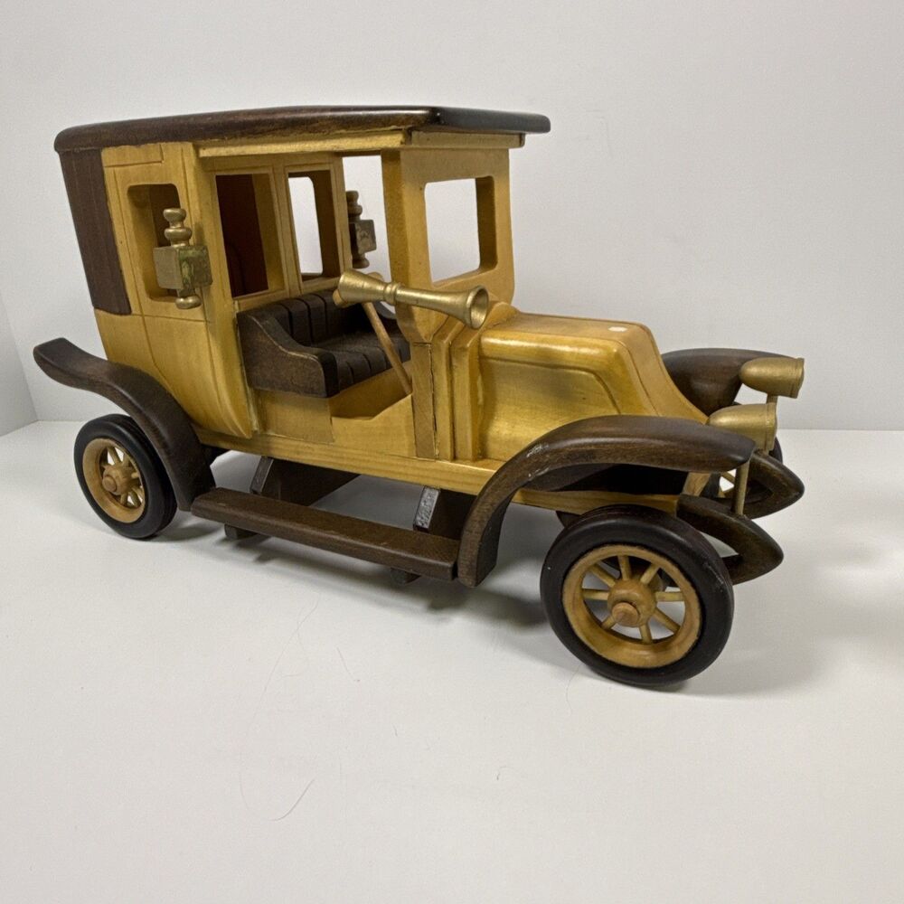 Old Model Wooden Car "Woody" 12" Handcrafted Collectible Vintage Wood Classics